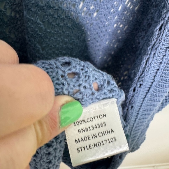 Andrea Jovine blue knit long beach cardigan size large - Picture 6 of 7